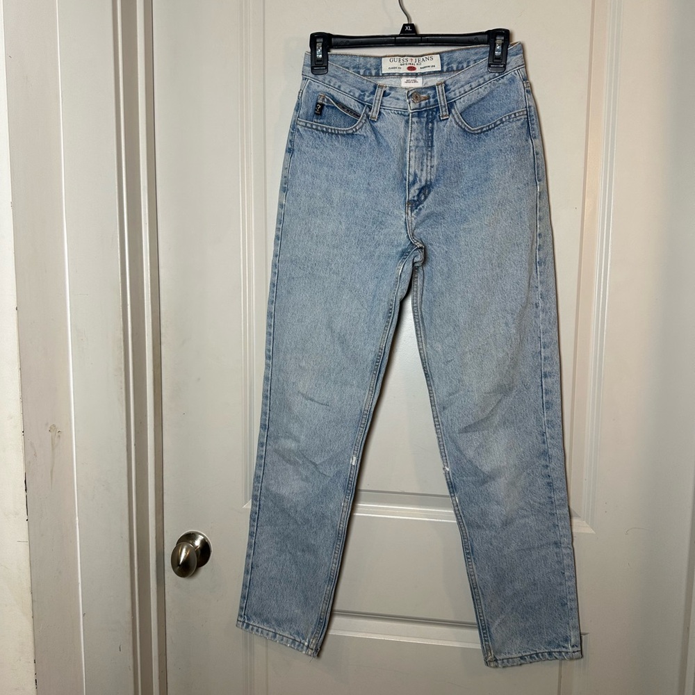 Vintage 90’s Guess Cotton Classic Fit Straight Leg High Rise Y2K Jeans, 26/27 - Picture 11 of 11
